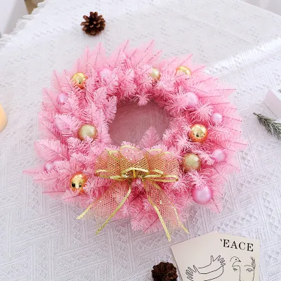 Christmas Pink Pointed Wreath Decoration