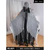 Rag Cloak Black White Yarn