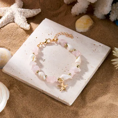 Women Fashion Boho Ocean Starfish Conch Bracelet