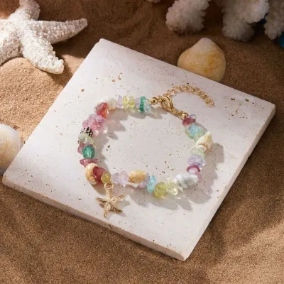 Women Fashion Boho Ocean Starfish Conch Bracelet