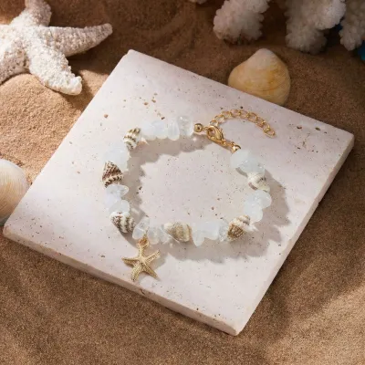 Women Fashion Boho Ocean Starfish Conch Bracelet