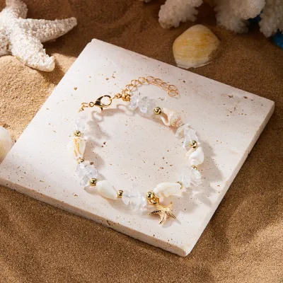 Women Fashion Boho Ocean Starfish Conch Bracelet