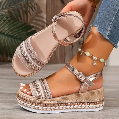 Women Fashion Casual Peep-Toe Thick-Soled Platform Slippers
