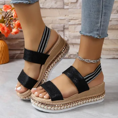 Women Fashion Casual Peep-Toe Thick-Soled Platform Slippers