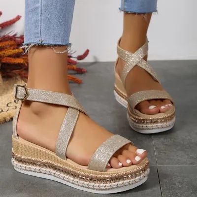Women Fashion Casual Peep-Toe Thick-Soled Platform Slippers