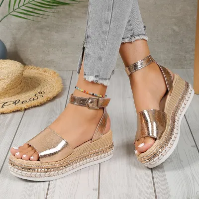 Women Fashion Casual Peep-Toe Thick-Soled Platform Slippers