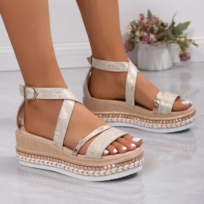Women Fashion Casual Peep-Toe Thick-Soled Platform Slippers