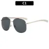 C1-Silver Frame Gray Lenses