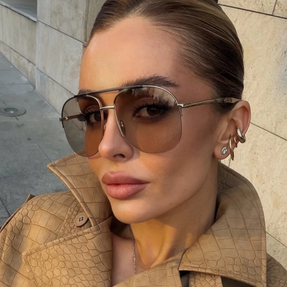 Women Fashion Half Frame Sunglasses