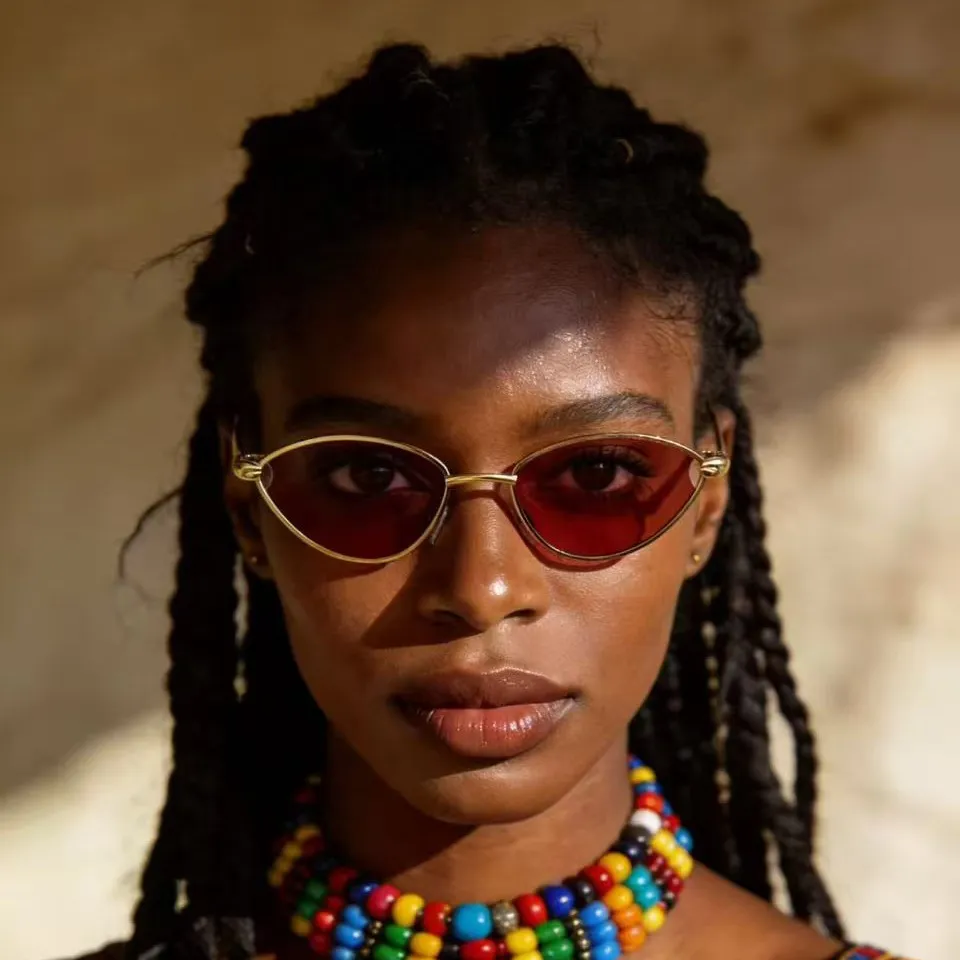Women Fashion Cat'S Eye Rope Knot Glasses Leg Sunglasses
