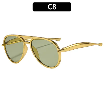Women Fashion Retro Double Beam Large Frame Sunglasses