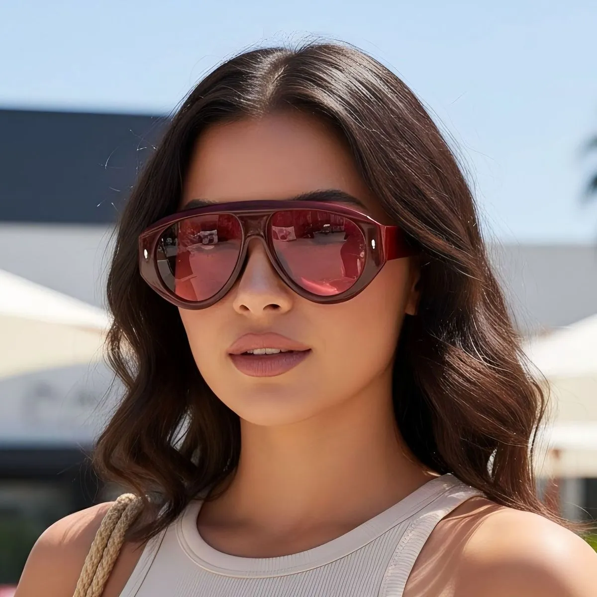 Women Fashion Large Frame Sunglasses