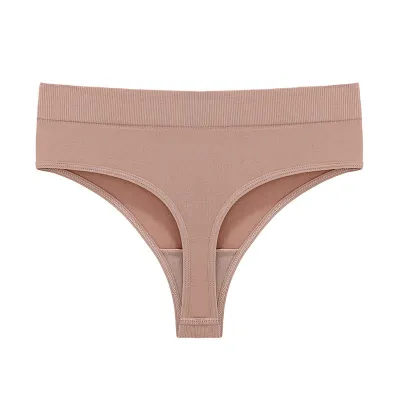 Women Fashion Sexy Solid Color Breathable Seamless Thread Thong