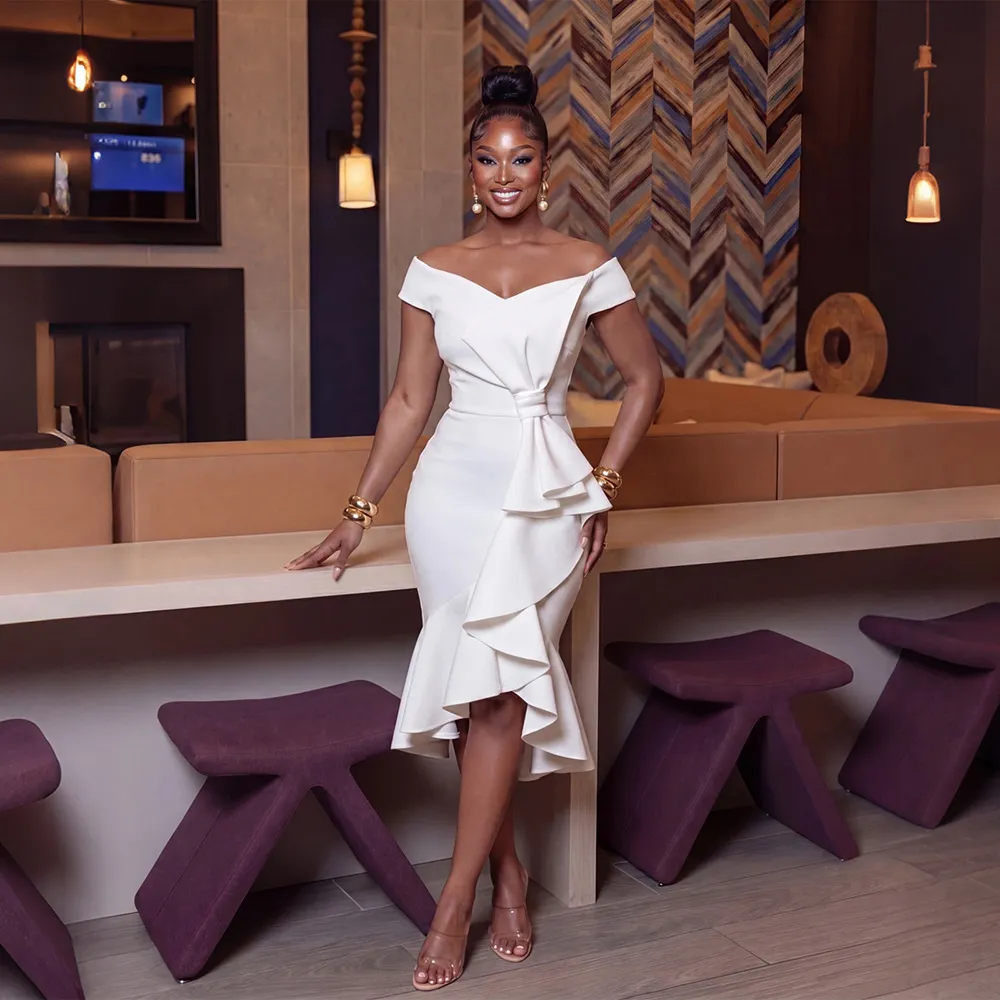 Women Elegant Off-Shoulder Party Fishtail Dress