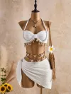 White(No waist chain)