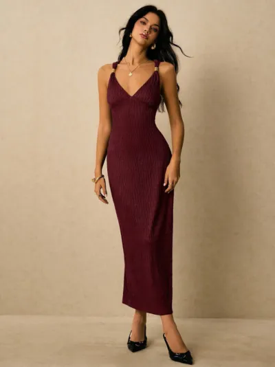 Women Elegant Strap Maxi Dress