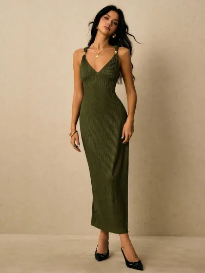 Women Elegant Strap Maxi Dress