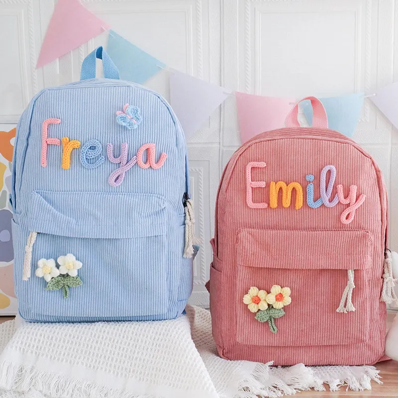Kids Boys And Girls Fashion Casual Corduroy Backpack