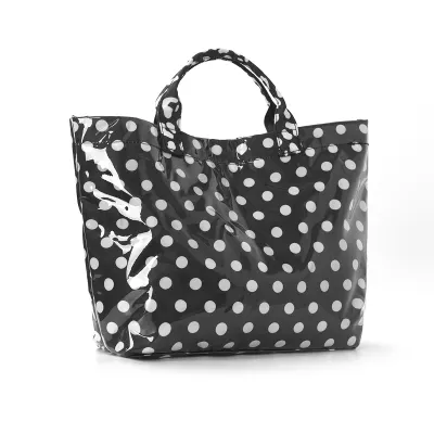 Women Fashion Casual Color-Block Polka Dot Print Waterproof Pvc Large-Capacity Tote Bag