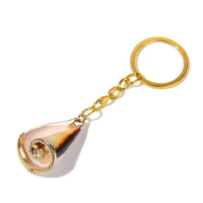 Women Fashion Natural Shell Conch Imitation Pearl Bag Pendant Keychain