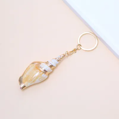 Women Fashion Natural Shell Conch Imitation Pearl Bag Pendant Keychain