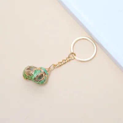 Women Fashion Natural Shell Conch Imitation Pearl Bag Pendant Keychain