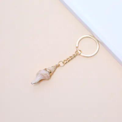 Women Fashion Natural Shell Conch Imitation Pearl Bag Pendant Keychain