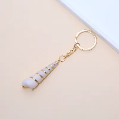 Women Fashion Natural Shell Conch Imitation Pearl Bag Pendant Keychain