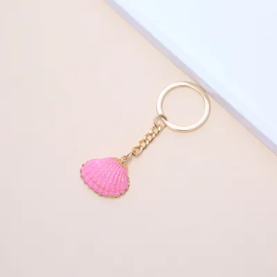 Women Fashion Natural Shell Conch Imitation Pearl Bag Pendant Keychain