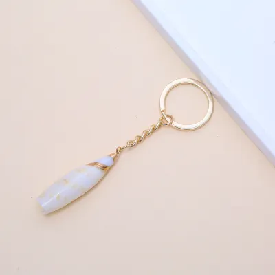 Women Fashion Natural Shell Conch Imitation Pearl Bag Pendant Keychain