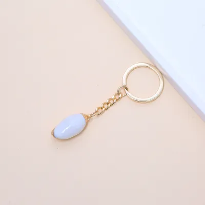Women Fashion Natural Shell Conch Imitation Pearl Bag Pendant Keychain