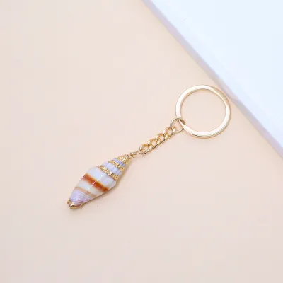 Women Fashion Natural Shell Conch Imitation Pearl Bag Pendant Keychain