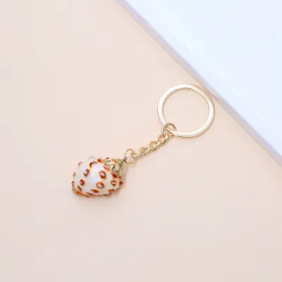 Women Fashion Natural Shell Conch Imitation Pearl Bag Pendant Keychain