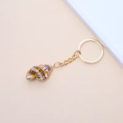 Women Fashion Natural Shell Conch Imitation Pearl Bag Pendant Keychain