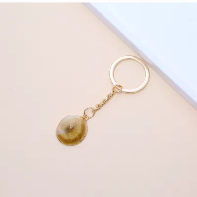 Women Fashion Natural Shell Conch Imitation Pearl Bag Pendant Keychain