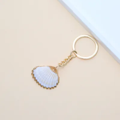 Women Fashion Natural Shell Conch Imitation Pearl Bag Pendant Keychain