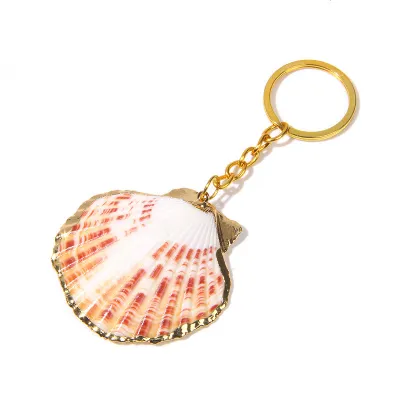Women Fashion Natural Shell Conch Imitation Pearl Bag Pendant Keychain