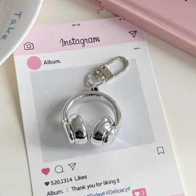 Fashion Acrylic Headset Small Pendant Keychain