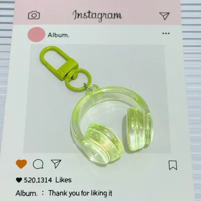 Fashion Acrylic Headset Small Pendant Keychain