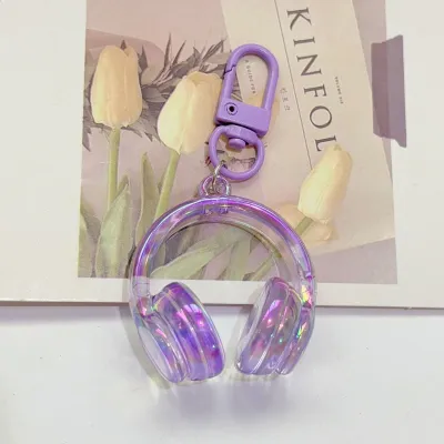 Fashion Acrylic Headset Small Pendant Keychain
