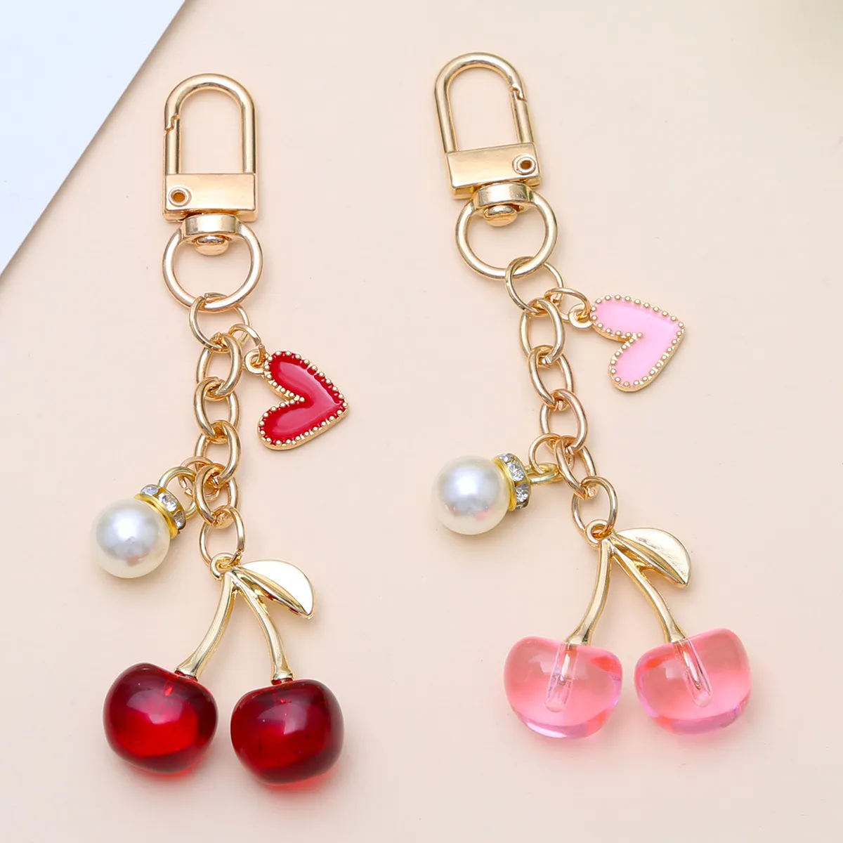 Women Fashion Cherry Love Bag Pendant Keychain