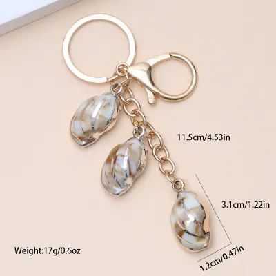 Women Fashion Cute Resin Ocean Shell Conch Pendant Keychain