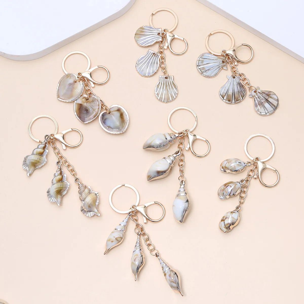 Women Fashion Cute Resin Ocean Shell Conch Pendant Keychain