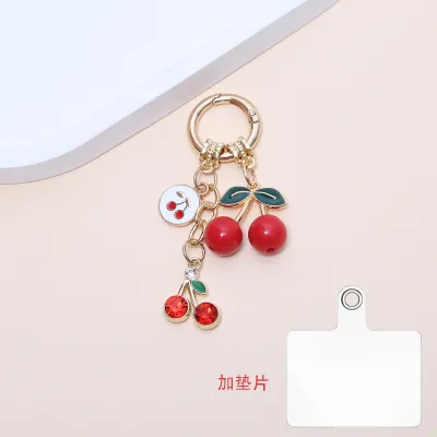 Women Fashion Cute Sweetheart Strawberry Cherry Pendant Keychain