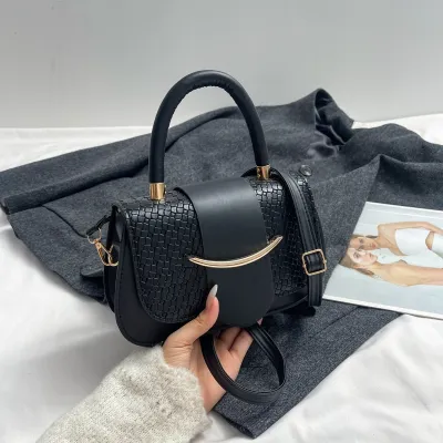 Women Fashion Casual Solid Color Stitching Small Square Handbag