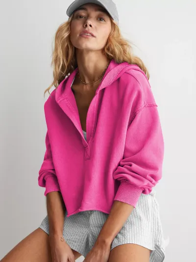 Autumn Women Casual Loose Solid Color Hoodie