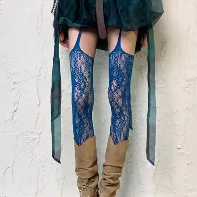 Women Fashion Sexysolid Color Jacquard Stockings
