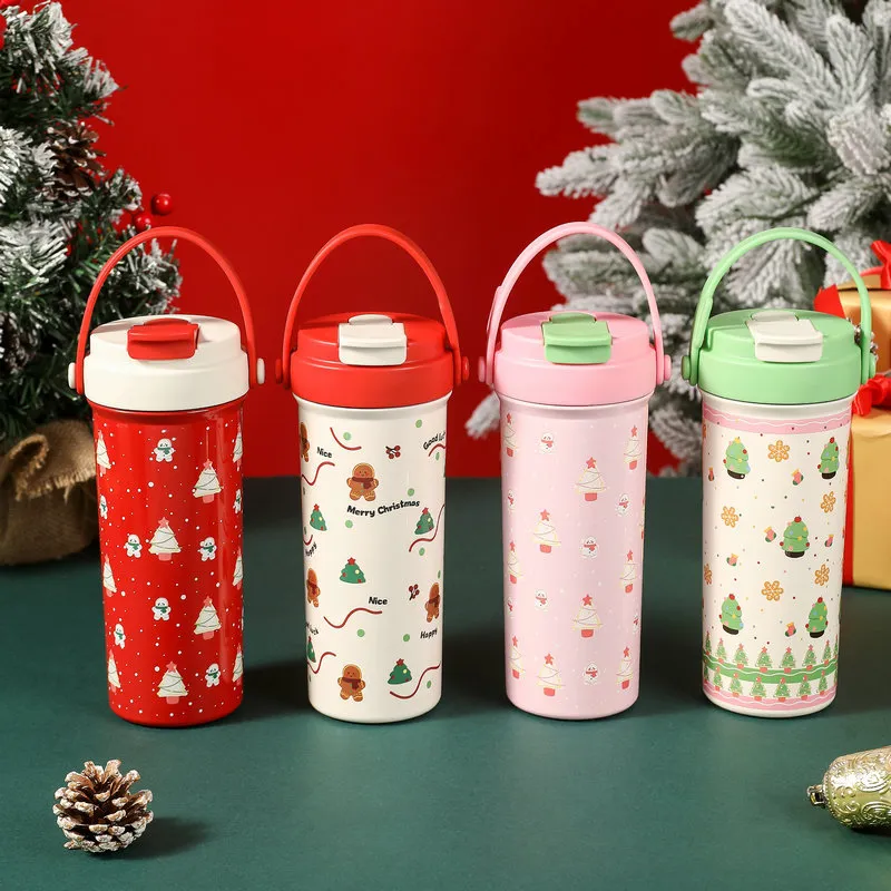 Christmas Cartoon Portable 304 Stainless Steel Thermos Cup