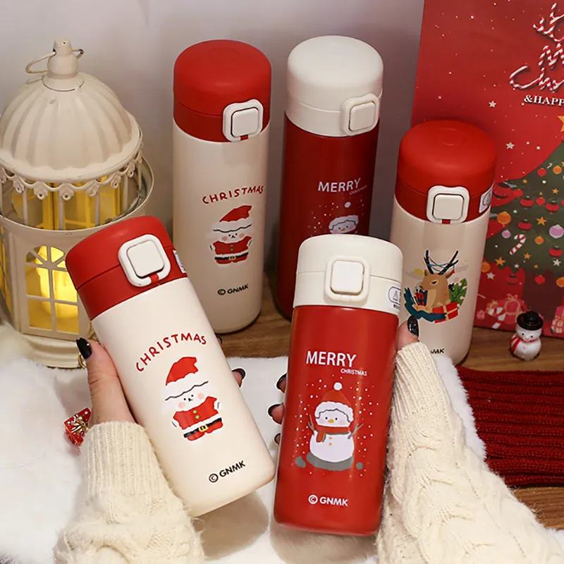 Christmas Cute Bounce Cover Stainless Steel Thermos Cup
