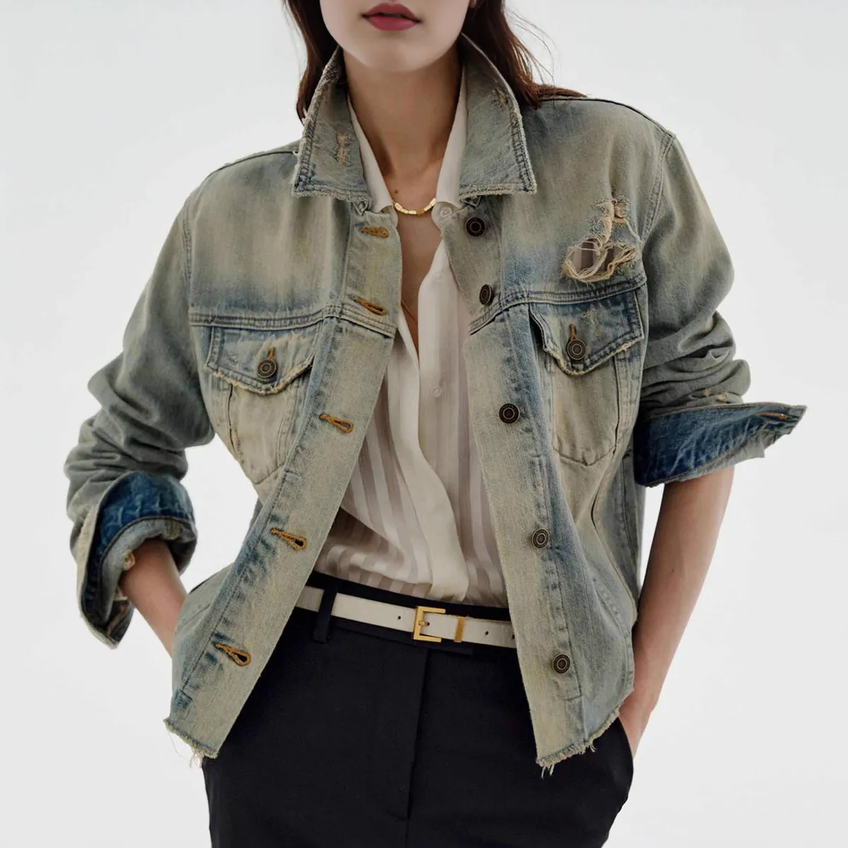 Autumn Women Retro Rick Denim Jacket